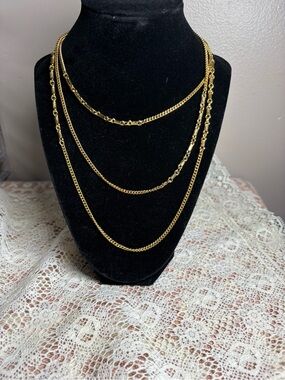 Monet Gold tone Multi-Layered Chain Necklace